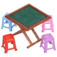 thumbnail image 1 of Mesa de Mahjong ANGGREK 1:12 con taburete para casa de muñecas, 1 of 8