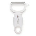thumbnail image 2 of Cutlery-Pro Swiss-Style Peeler, Cat Cora Approved, German Stainless Steel Blade, White, Set of 2, 2 of 4