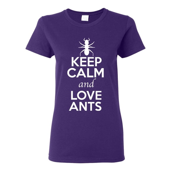 Ladies Keep Calm And Love Ants Emmet Insects Lover T-Shirt Tee