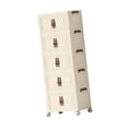 thumbnail image 2 of Abbracc Foldable Storage Cabinet Fashion Portable for Farmhouse Drawing Room Kitchen Beige 5 Layers 75 cm, 2 of 9