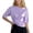 a-Purple17144, variant on Womens T Shirt Solid Color Metallic Twist Front Tees Crewneck Short Sleeve Relaxed Fit Casual Party Blouse For Event Night Out Wear Trendy Top