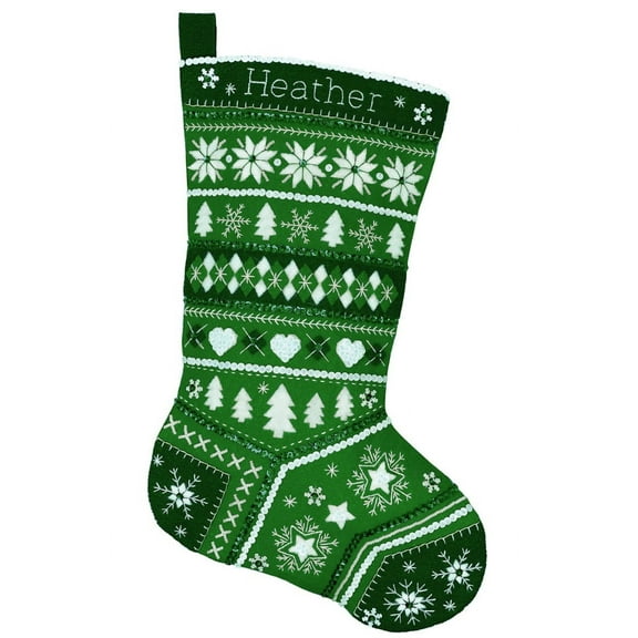 Fair Isle Christmas: GREEN Stocking Kit by MerryStockings