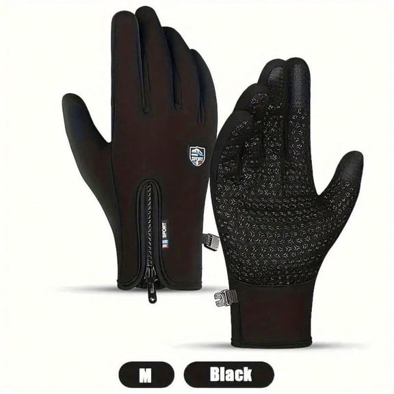 Men's Thermal Touchscreen Gloves, Full-Finger & Anti-Slip for Running, Skiing & Cycling, 1 Pair