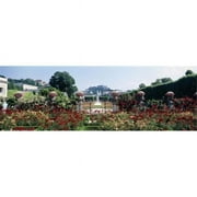 Panoramic Images  Flowers in a formal garden Mirabell Gardens Salzburg Salzkammergut Austria Poster Print by Panoramic Images - 36 x 12