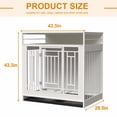 thumbnail image 2 of ZephyPaws 43.3 inch Dog Crate for Meduim Large Dogs Breeds, Double Layer Wooden Steel Pet Kennel Decorative End Table, Sturdy Dog Cage for Anxiety Dog, Decorate House as TV Stand, End Table, Bedside, 2 of 7