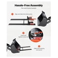 thumbnail image 5 of Pallet Forks 4000 lbs Capacity Clamp On, 60 Inch Tractor Fork Attachment with Stabilizer Bar for Skid Steer & Tractor Loader, 5 of 6