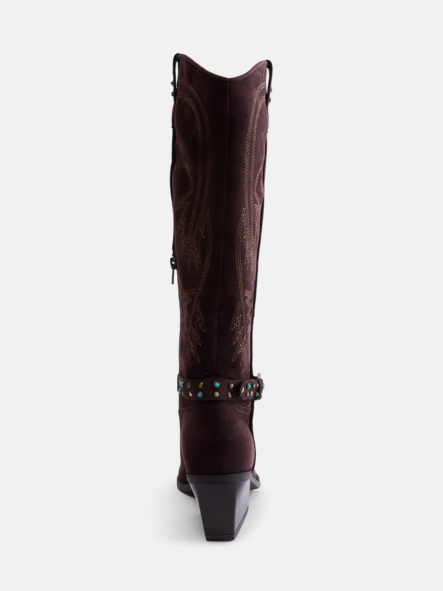 Madden NYC Women's Faux Suede Western Buckle Boots