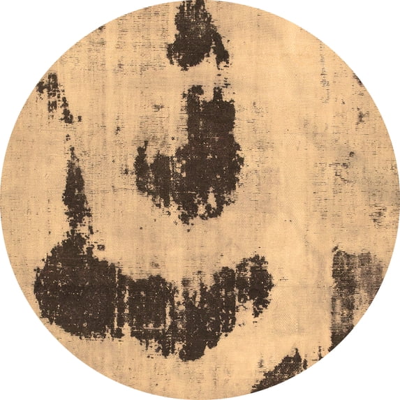 Ahgly Company Indoor Round Oriental Brown Modern Area Rugs, 7' Round