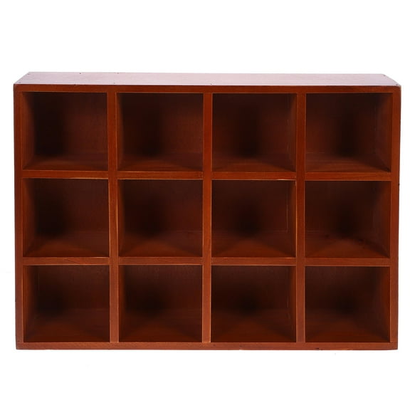 OUNONA Stands Wall Shelf Unit Wall Storage Rack 39.50X29.50X7.50CM Brown