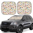thumbnail image 2 of Picia Butterfly Flowers 2 Piece Car Windshield Sun Shade Foldable | Foldable Sun Shield for Front Window Blocks UV Rays and Keeps Your Vehicle Cool-Small, 2 of 7