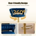 thumbnail image 3 of MOONMISS Velvet Upholstered Adjustable Height Swivel Armless Bar Stools with Golden Footrest(set of 2)-Navy Blue, 3 of 6