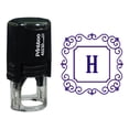 thumbnail image 1 of Printtoo Alphabet H Monogram Initial Square Swirl Border Self Inking Rubber Stamp Office Stationary, 1 of 7