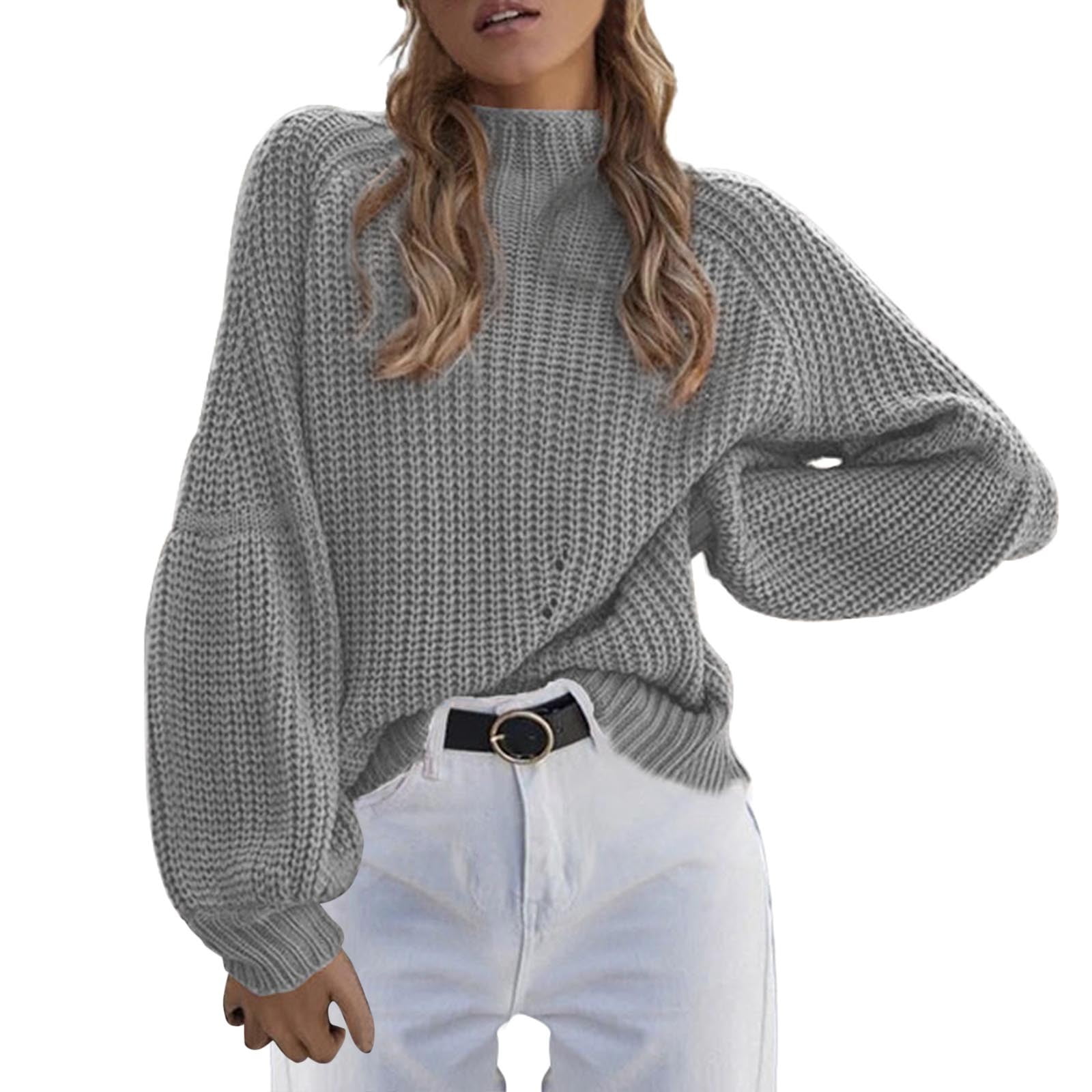 over Size Sweaters Women Fashion Clothing Women Loose Solid Color Plus Size  Knitwear Casual Half Turtleneck Large Turtle Neck Men Womens Oversized Knit  Slim Fit Turtleneck Womens Turtleneck Sweaters - Walmart.com