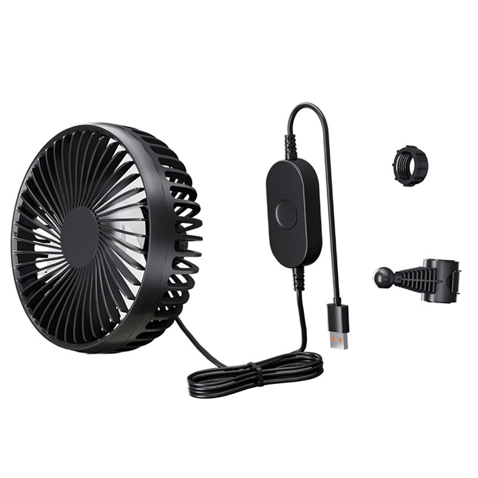 Zxpjkyu USB Car Cooling Fan 12V 24V Backseat Headrest Mount Portable Circulation Fan for Black