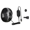 thumbnail image 2 of Tnarru USB Car Cooling Fan Adjustable Backseat Compact, Portable, Rotatable Air Circulation Fan for RV, Home, Vehicle, Sedan Black, 2 of 8