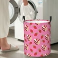 thumbnail image 6 of Uemuo Strawberry Cake Pattern Circular Laundry Hamper Basket with handles,Collapsible laundry basket,Large capacity laundry hamper,Laundry Organizer-, 6 of 8