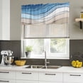 2 Pack Valances for Windows, Blue Brown Window Valances for Living Room ...