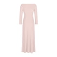 thumbnail image 6 of Diufon Womens Fall off Shoulder Dresses Casual Long Sleeve Maxi Dress Solid Color Breathable Dress, 6 of 6