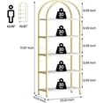 thumbnail image 2 of Bingirl 5-Tier Arched Metal Bookcase: Tall White Open Storage Rack for Bedroom, Living Room, and Office, 2 of 10