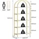 thumbnail image 2 of 5 niveles arched metal estante de libros: de altura blanca abiertos almacenamiento rack para dormitorio, sala de estar, y oficina, 2 of 10