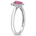 thumbnail image 3 of 1/2 Carat (Ctw) Ruby Pear-Cut Ring with Diamonds in 14K White Gold, 3 of 6