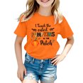 thumbnail image 2 of Kiijoy Girls Halloween Short Sleeve Tshirt Pumpkin Letter Graphic Tee, Orange, Sizes 2-13, 2 of 3