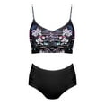 thumbnail image 2 of Gibobby Trajes de Baño para Mujer Trajes de baño de mujer Traje de baño de playa de bikini halter hueco sexy de talle colorido(Negro,XL), 2 of 5