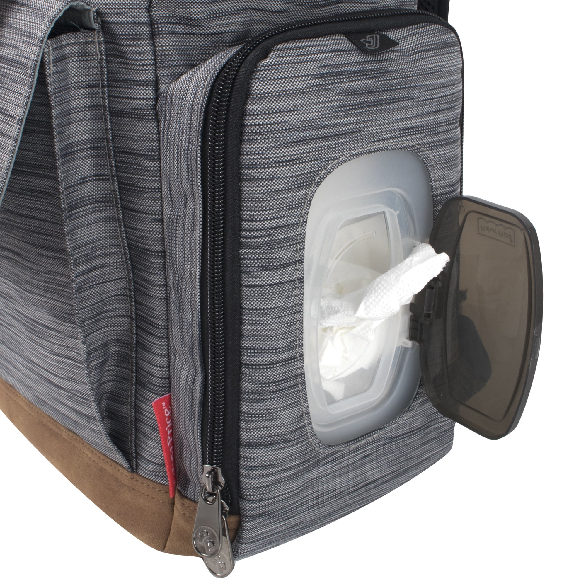Fisher-Price Cairn Adjustable Backpack Diaper Bag with Insulated Bottle Pocket, Heather Gray
