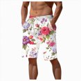 thumbnail image 6 of NOLDARES Mens Summer Hawaii Beach Shorts Cotton Stretch Drawstring Casual Shorts with Pockets(White,2XL), 6 of 6