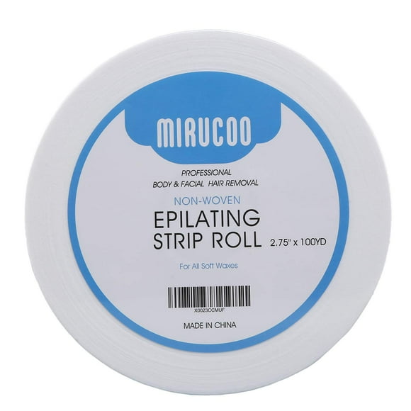Rollo de tiras de cera no tejida Mirucoo para depilación corporal y facial, paquete de 2,75 pulgadas x 100 yardas, rollo de depilación