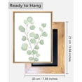 thumbnail image 4 of Framed Botanical Plant Canvas Wood Wall Art Light Green Sage Wall Decor Eucalyptus Leaf Picture for Bedroom Living Room Bathroom Office 8\u201dx 10\u201d x 6pcs, 4 of 6
