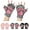 Gray, Black, White, variant on 3 Pairs Cat Paw Gloves Fingerless Gloves Winter Plush Gloves Fuzzy Plush Gloves for Women Girls