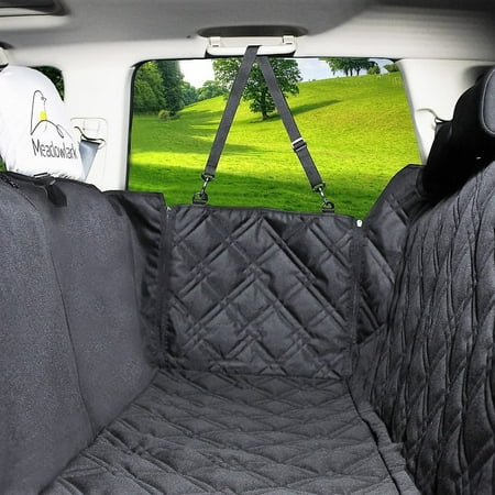 UPC: 0670875877498 | Meadowlark Hammock Pet Seat Cover with Seat Belt & 2 Headrest Protector  XL  Black  Waterproof