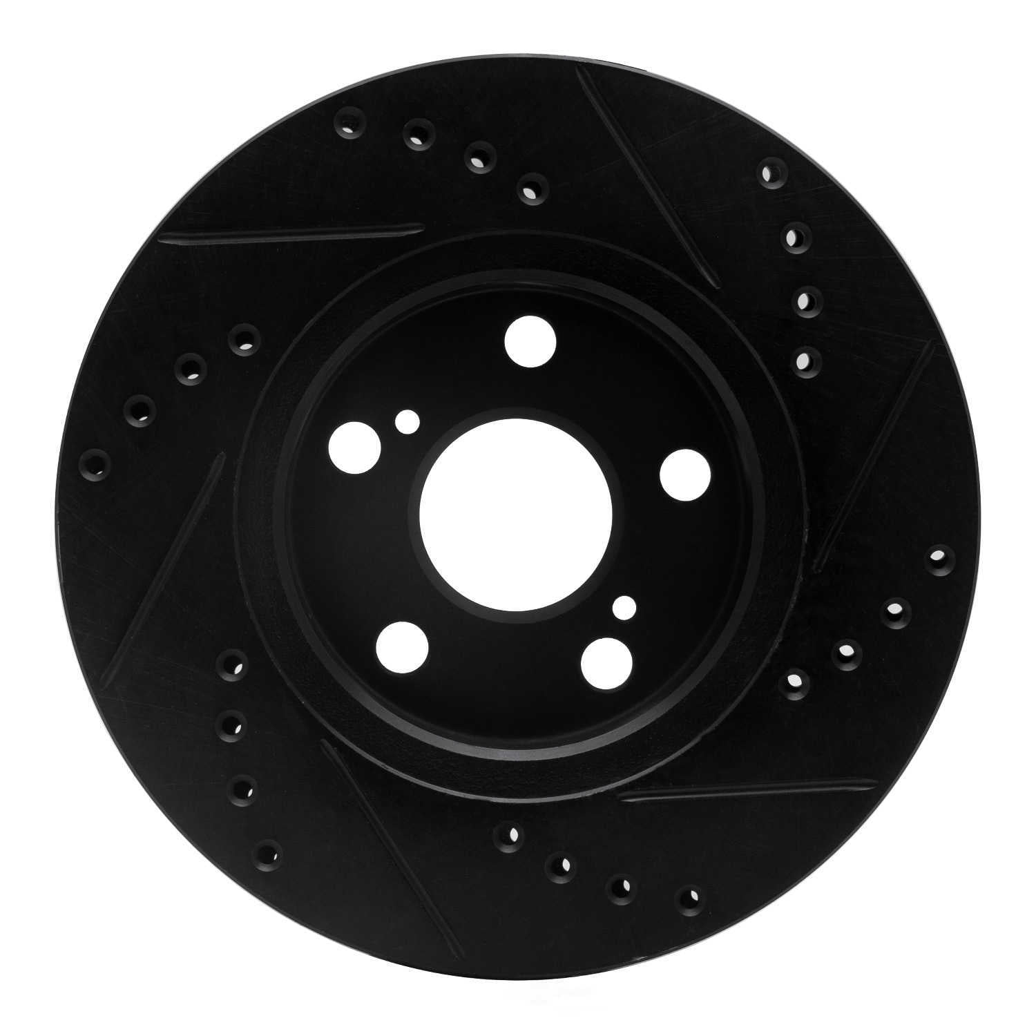 Dynamic Friction Company 633-76077L DFC Brake Rotor - Drilled And Slotted - Black