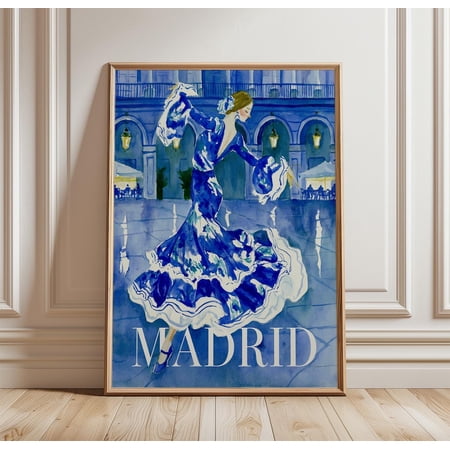 Madrid Travel Flamenco Dance Print Spanish Wall Art, Unframed Paper Print