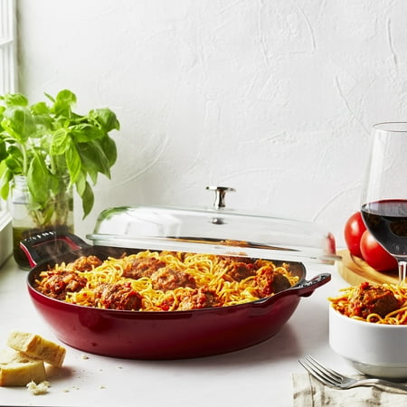 Staub - Cast Iron 3.5-qt Braiser with Glass Lid - Cherry