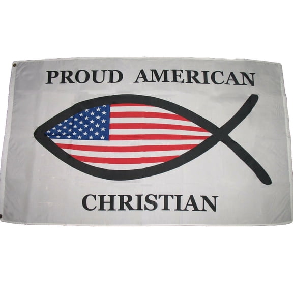 3x5 American Proud Christian Fish Jesus Premium Flag 3'x5' Banner Grommets