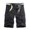 Black, variant on Solid Shorts for Men Mid Short Straight-Leg Black Cotton and Linen with Pockets Button Cargo Workout (Reg. Or Big & Tall)