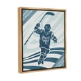 thumbnail image 4 of Stupell Industries Patterned Hockey Player Sports Painting Brown Floater Framed Canvas Art Print Wall Art, 17 x 21, 4 of 10