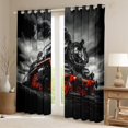 thumbnail image 2 of jejeloiu 3D Cool Train Curtains Pack of 2 (42x84 Each),Modern Desgin Curtains Blackout,Black Red Bedroom Curtains For Boys Kids,Microfiber Bedroom Decor, 2 of 6