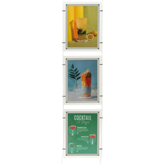 3pcs A3 Real Estate Window Hanging LED Backlit Picture Frame Display Sign Shelf