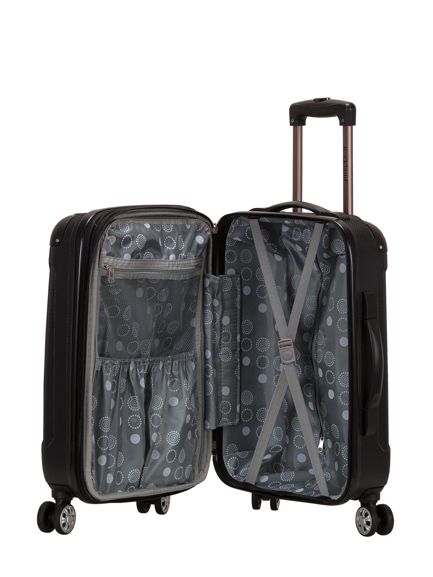 rockland sonic 3pc abs luggage set