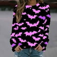 thumbnail image 2 of Chandail à Capuche Oversize pour Femmes Chandail Décontracté Imprimé Halloween Manches Longues Col Rond Multicolore, 2 of 5