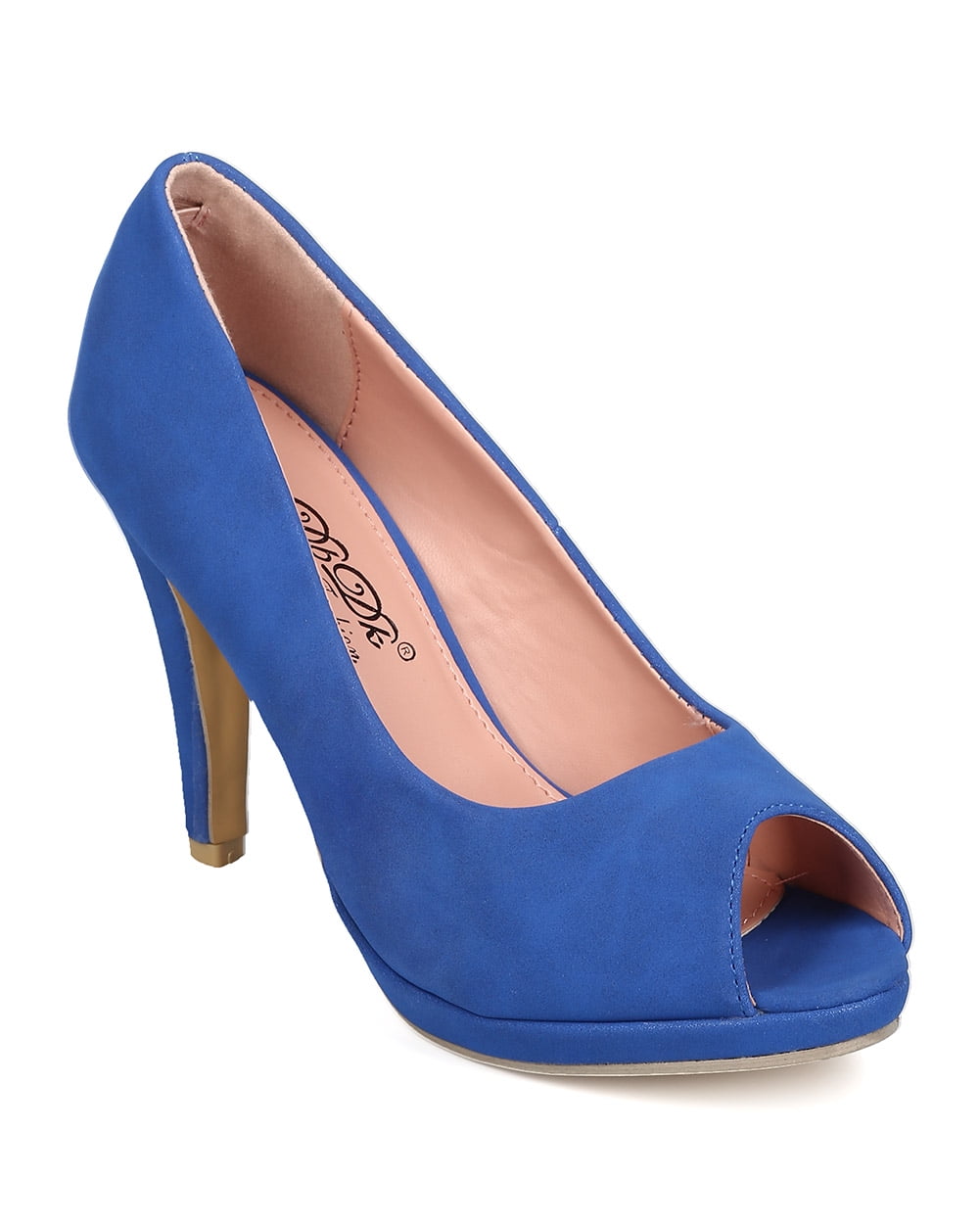 New Women DbDk Afton3 Nubuck Peep Toe Stiletto Pump