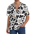 thumbnail image 1 of Fotbe Cow Camisa Estampada de Manga Corta para Hombre, Casual de Verano, Estilo Playero, Sin Arrugas-X-Large, 1 of 5