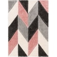 thumbnail image 2 of Well Woven Malka Pink & Grey Abstract Geometric 3D Textured Shag Area Rug 3x5 (3'11" x 5'3"), 2 of 7