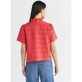 thumbnail image 3 of Free Assembly Women's Ruffle Cotton Eyelet Top with Short Sleeves, Sizes XS-4X, 3 of 5