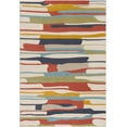 thumbnail image 3 of Hauteloom Southfields Modern Farmhouse Contemporary Living Room Bedroom Kids Room Multicolor Area Rug - Colorful Rainbow Striped Modern Rug Carpet - Red, Yellow, Blue, Green - 3'11" x 5'7", 3 of 18