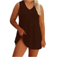 thumbnail image 1 of XiYing Robes Décontractées pour Femmes, Robe Décontractée Ample à Col en V pour Femmes Grande Taille, Manches Courtes Tenue d'Intérieur, Coupe Confortable pour Journées Relax, TG-5TG,, 1 of 6