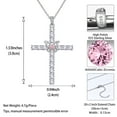 thumbnail image 5 of Jewmon 925 Sterling Silver Butterfly Cross Necklace for Women 5A Cubic Zirconia Butterfly Pendant Chain Wedding Birthday Jewelry Gifts Ideas Mom Daughter Friends, 5 of 7